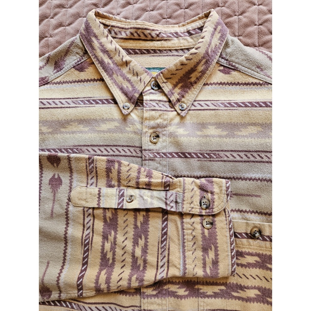 Cabela's Men's 100% Cotton Multicolor Southwestern Flannel Long Sleeve Shirt XLT